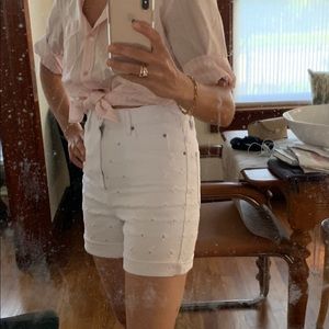 Liny distressed denim shorts